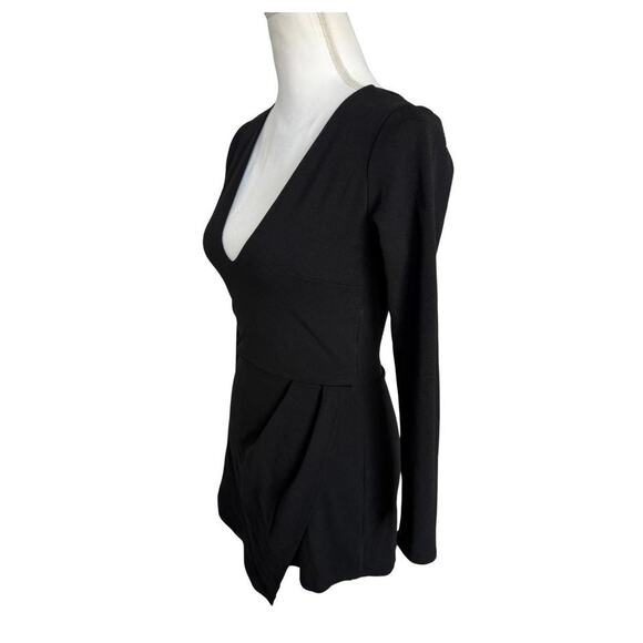 Fashion Nova Black Long Sleeve Asymmetrical Romper Small - Picture 3 of 6